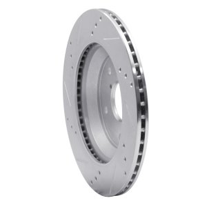 Subaru Crosstrek Brake Rotor (1) - Rear Right - R1 Concepts - Drilled & Slotted - Silver - `19-`25